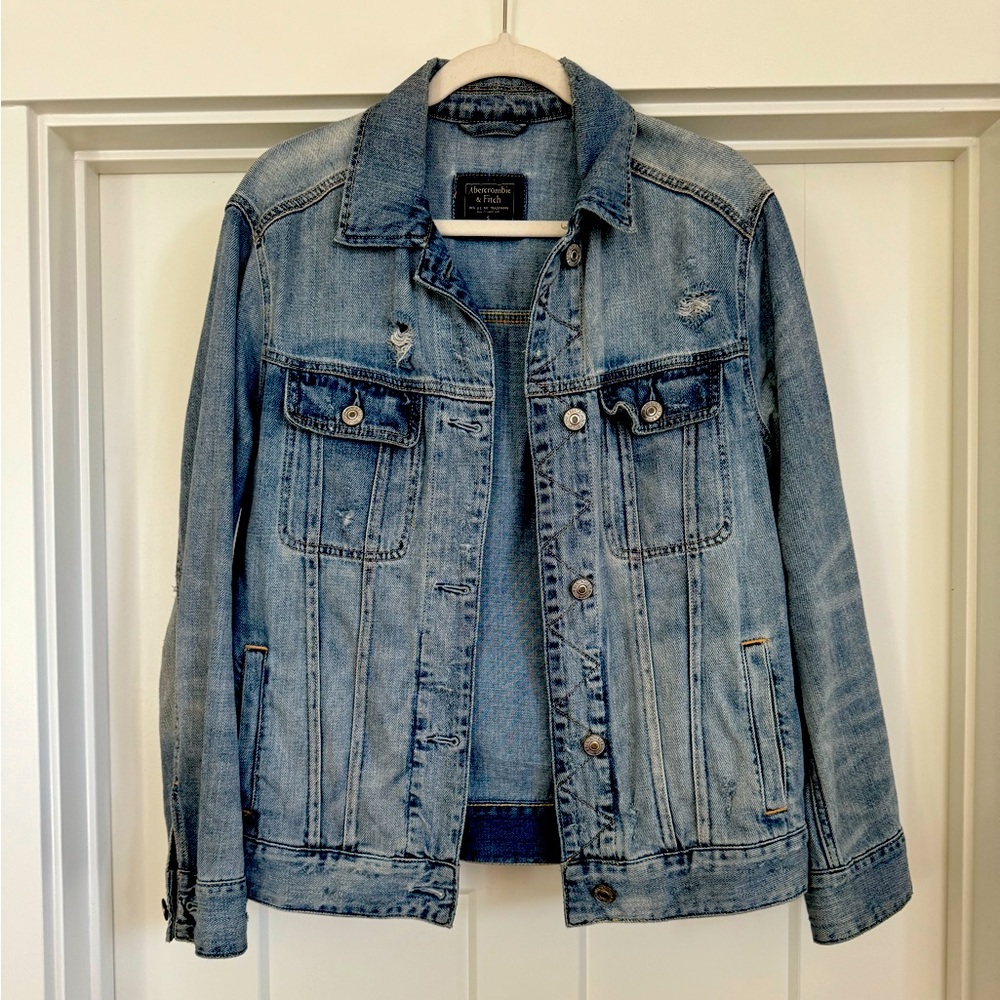 Abercrombie distressed Jean jacket